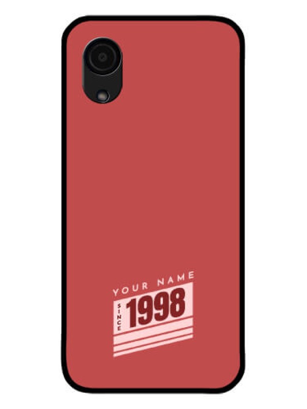 Custom Galaxy A03 Core Custom Glass Phone Case - Red custom year of birth Design