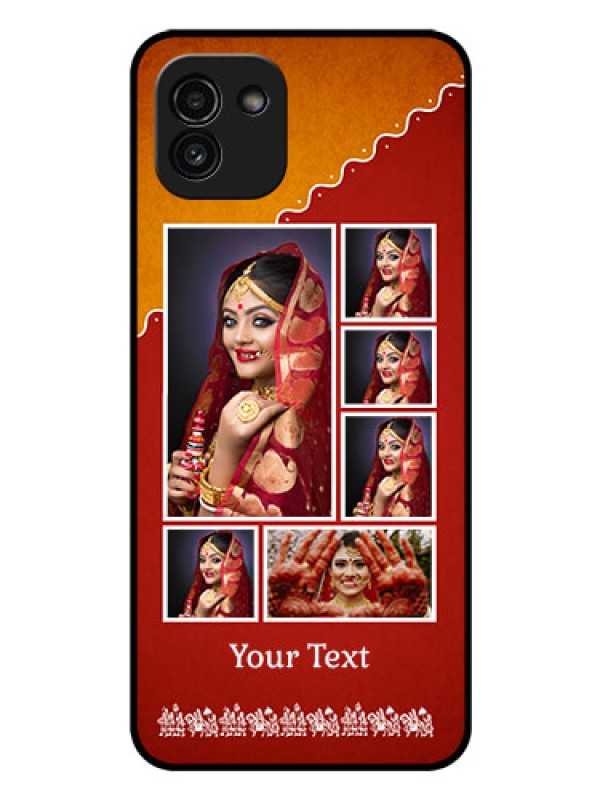 Custom Galaxy A03 Personalized Glass Phone Case - Wedding Pic Upload Design