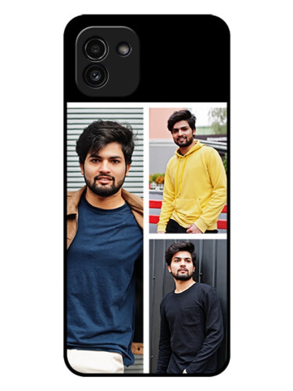 Custom Galaxy A03 Photo Printing on Glass Case - Upload Multiple Picture Design