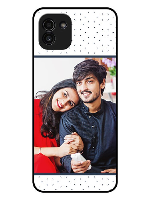 Custom Galaxy A03 Personalized Glass Phone Case - Premium Dot Design