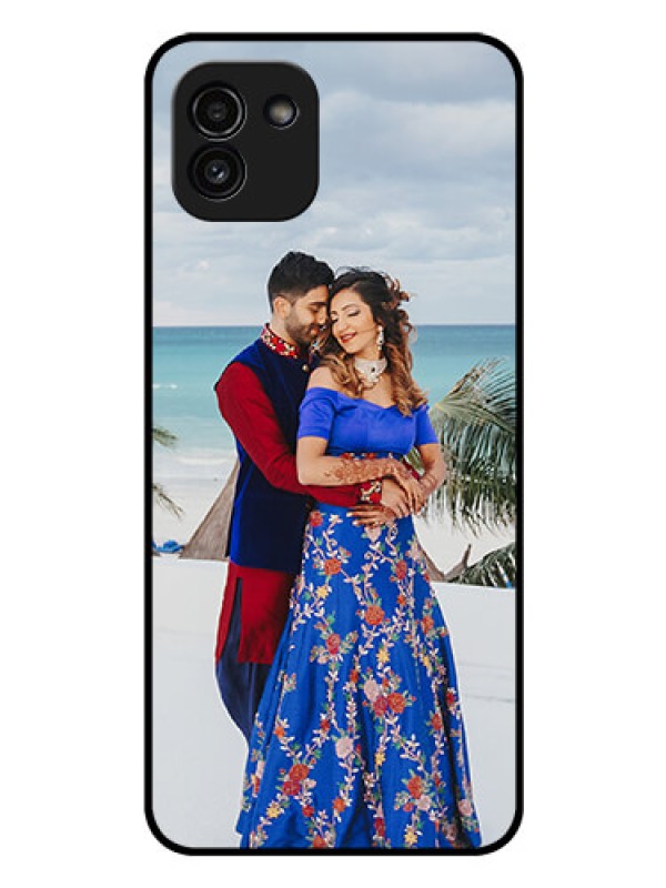 Custom Galaxy A03 Photo Printing on Glass Case - Upload Full Picture Design