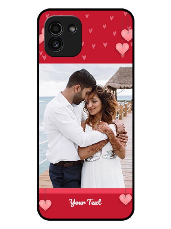 Custom Galaxy A03 Custom Glass Phone Case - Valentines Day Design