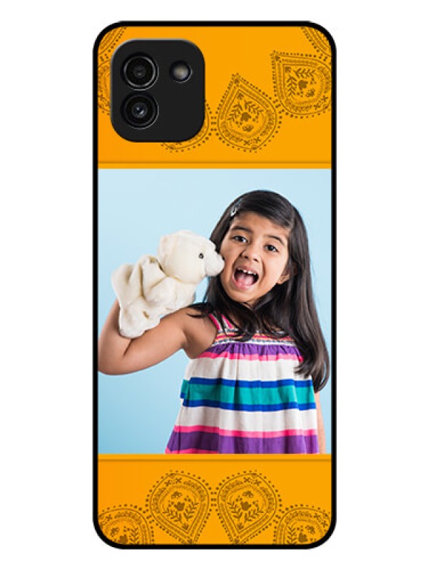 Custom Galaxy A03 Personalized Glass Phone Case - Photo Wedding Design