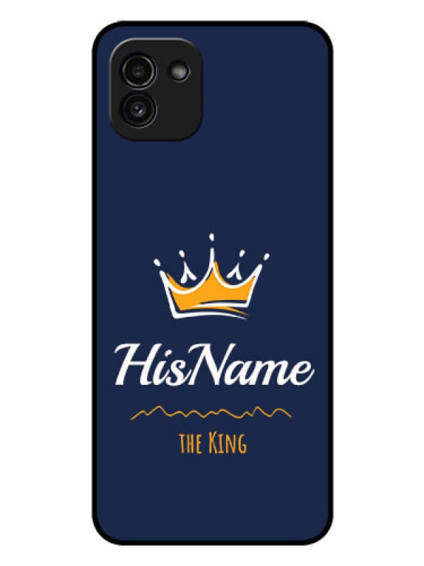 Custom Galaxy A03 Glass Phone Case King with Name