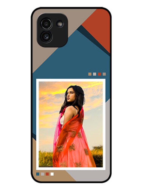 Custom Galaxy A03 Personalized Glass Phone Case - Retro color pallet Design