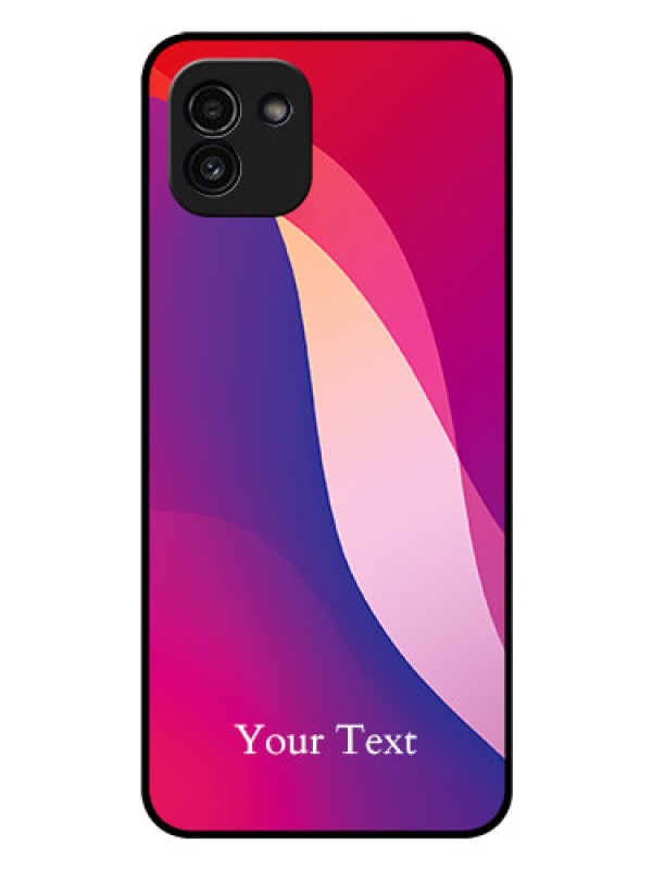 Custom Galaxy A03 Personalized Glass Phone Case - Digital abstract Overlap Design
