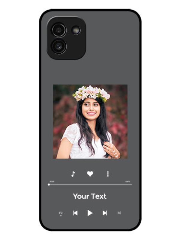 Custom Galaxy A03 Custom Glass Mobile Case - Play The Music Design