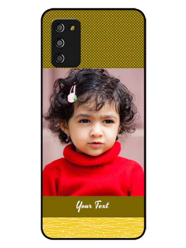Custom Galaxy A03s Custom Glass Phone Case - Simple Green Color Design