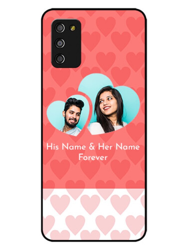 Custom Galaxy A03s Personalized Glass Phone Case - Couple Pic Upload Design