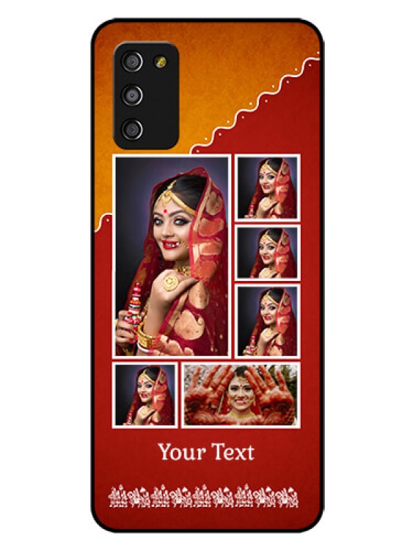 Custom Galaxy A03s Personalized Glass Phone Case - Wedding Pic Upload Design