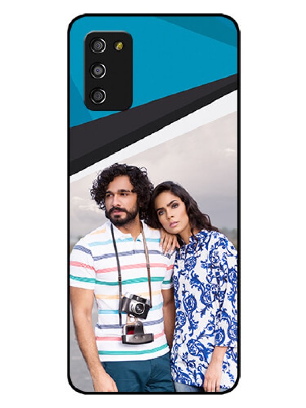Custom Galaxy A03s Photo Printing on Glass Case - Simple Pattern Photo Upload Design