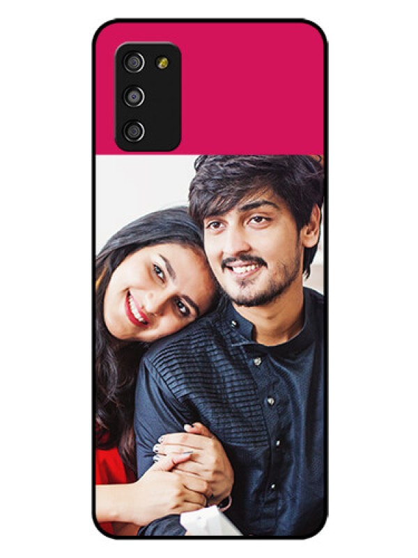 Custom Galaxy A03s Custom Glass Mobile Case - Anniversary Cover Design