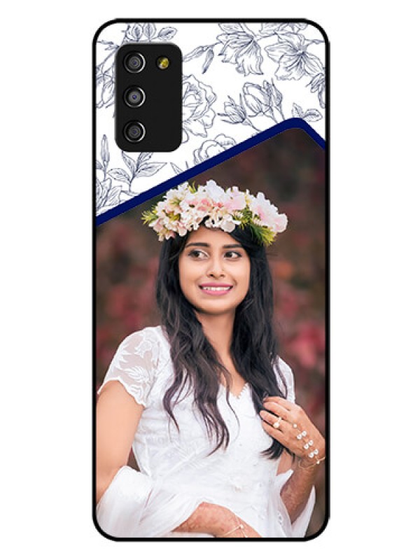 Custom Galaxy A03s Personalized Glass Phone Case - Premium Floral Design