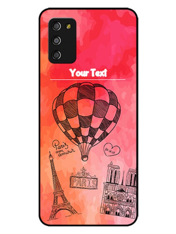 Custom Galaxy A03s Custom Glass Phone Case - Paris Theme Design