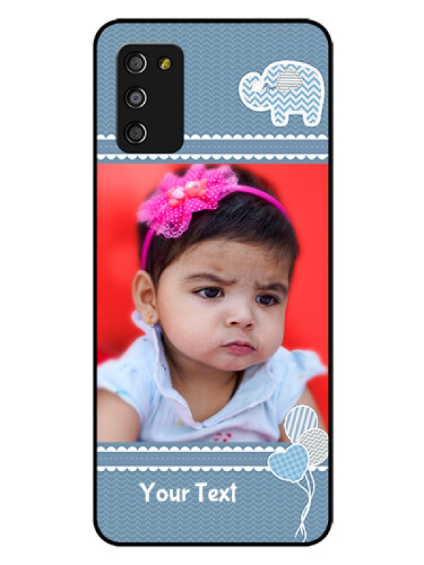 Custom Galaxy A03s Photo Printing on Glass Case - with Kids Pattern Design