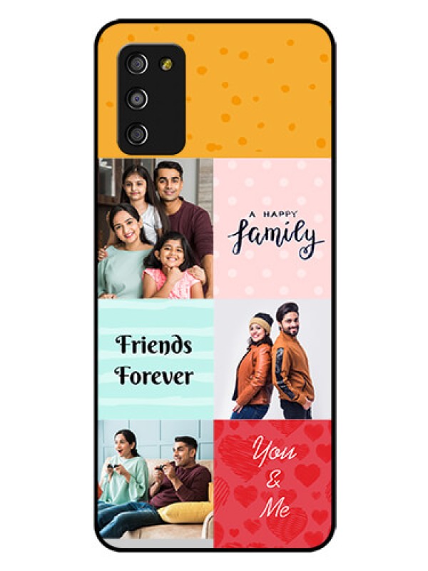 Custom Galaxy A03s Personalized Glass Phone Case - Images with Quotes Design