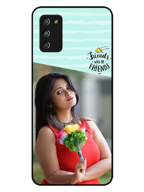 Custom Galaxy A03s Custom Glass Phone Case - Friends Picture Icon Design