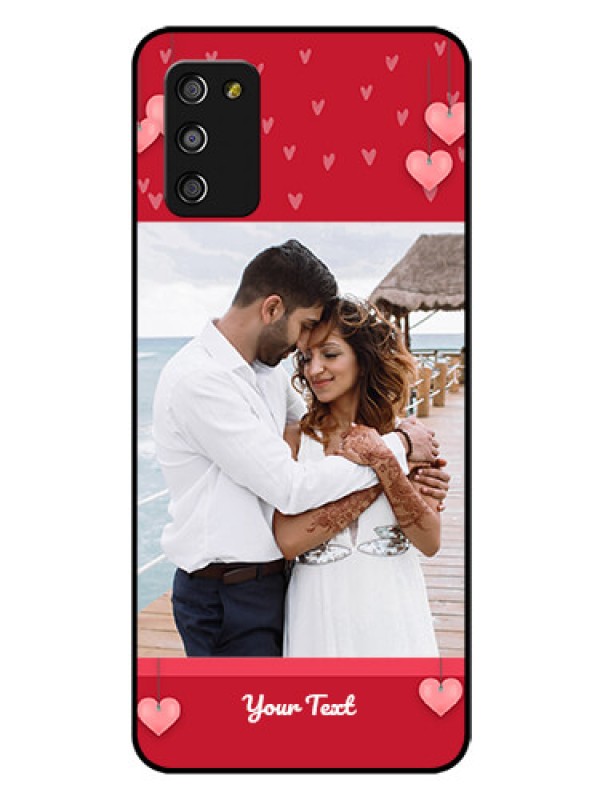 Custom Galaxy A03s Custom Glass Phone Case - Valentines Day Design