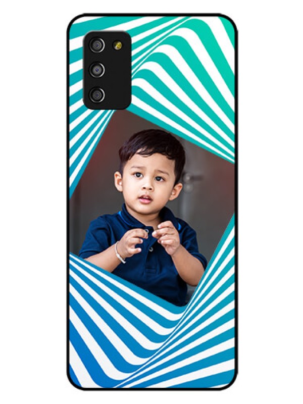 Custom Galaxy A03s Personalized Glass Phone Case - Abstract Spiral Design