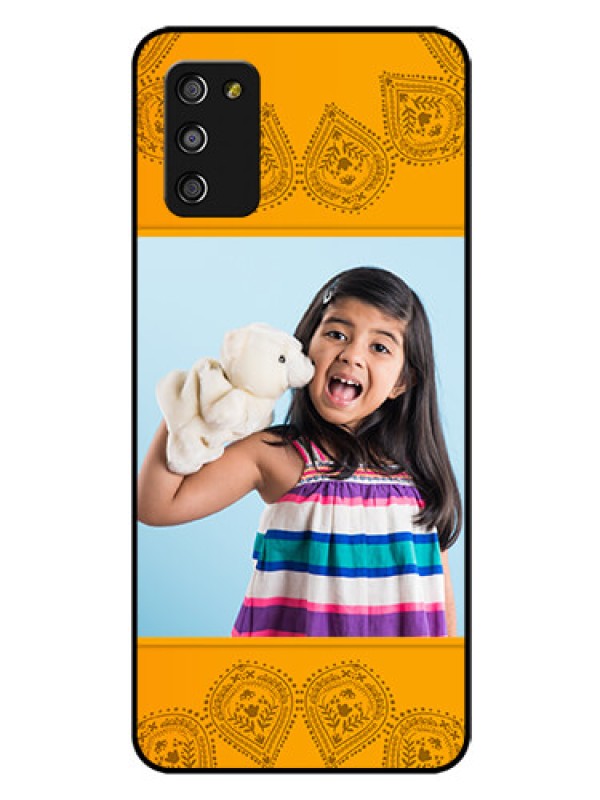 Custom Galaxy A03s Personalized Glass Phone Case - Photo Wedding Design 