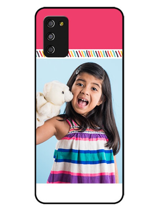 Custom Galaxy A03s Personalized Glass Phone Case - Line art design