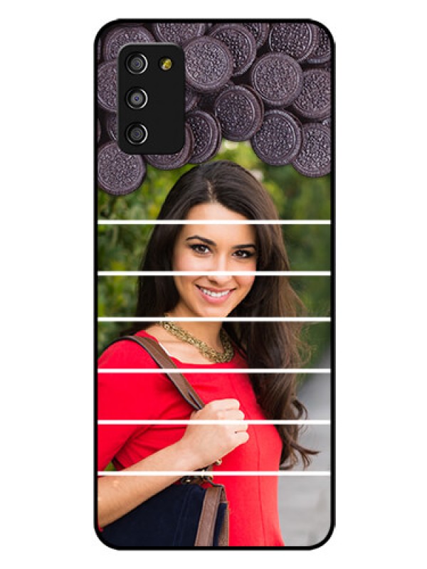 Custom Galaxy A03s Custom Glass Phone Case - with Oreo Biscuit Design