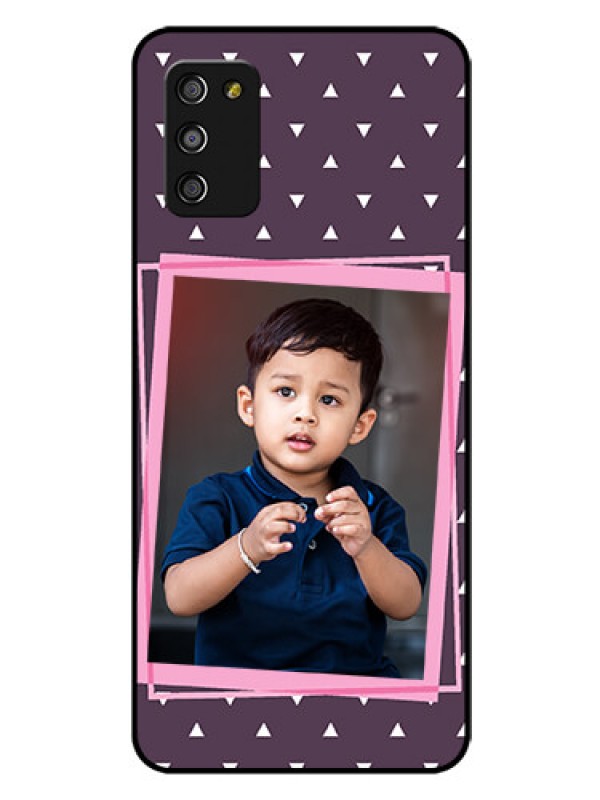 Custom Galaxy A03s Custom Glass Mobile Case - Triangle Pattern Dotted Design