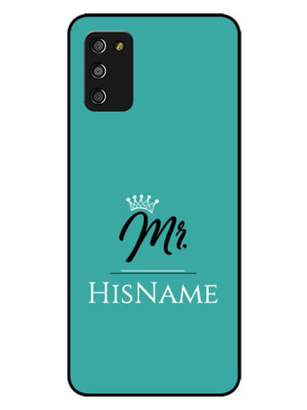 Custom Galaxy A03s Custom Glass Phone Case Mr with Name