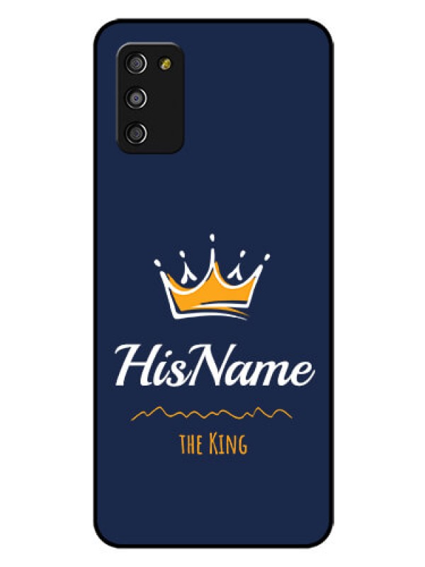 Custom Galaxy A03s Glass Phone Case King with Name