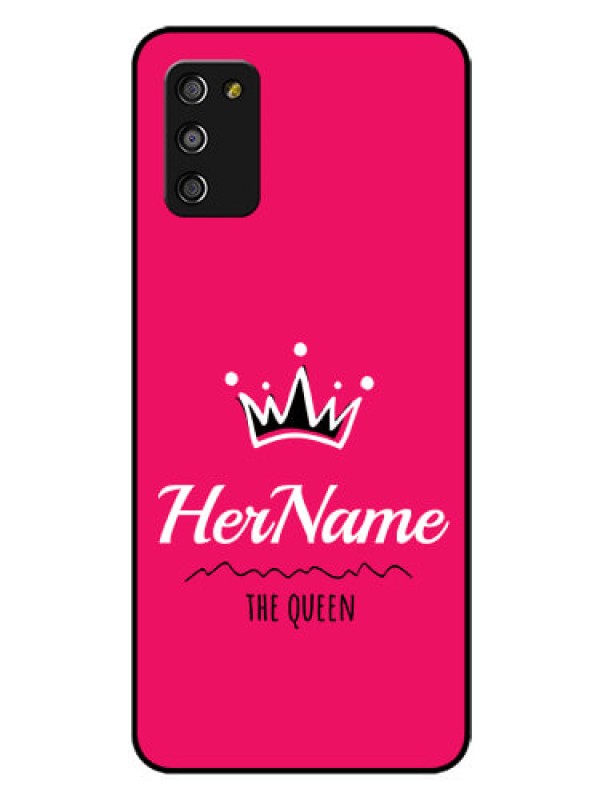 Custom Galaxy A03s Glass Phone Case Queen with Name