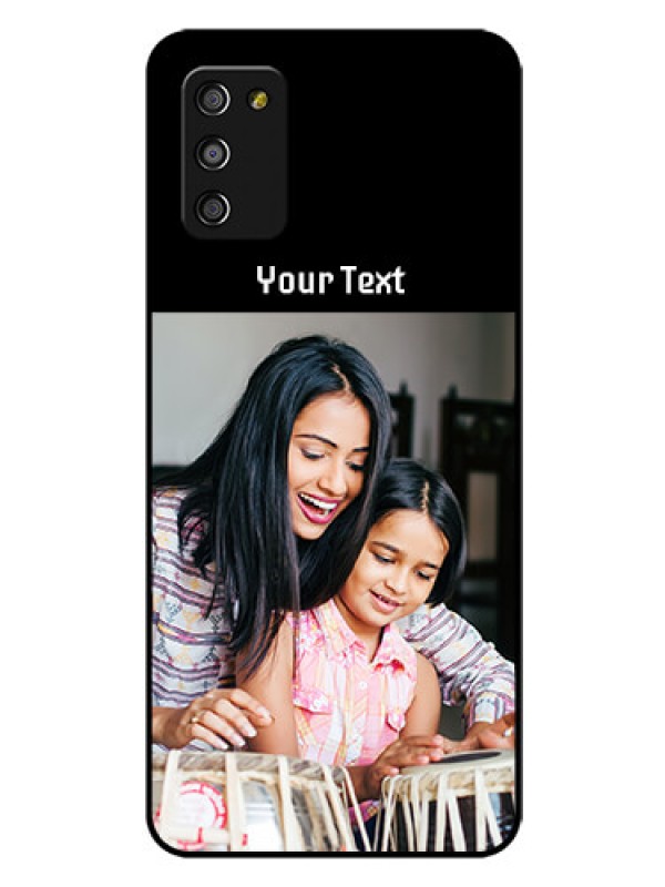 Custom Galaxy A03s Photo with Name on Glass Phone Case