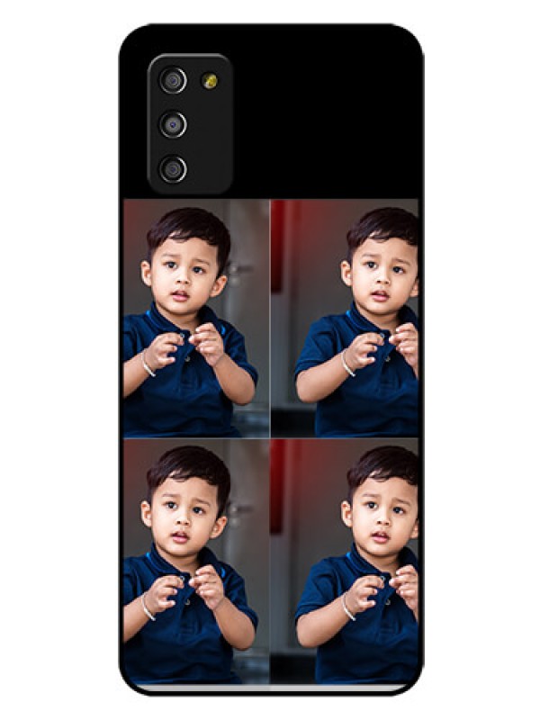 Custom Galaxy A03s 4 Image Holder on Glass Mobile Cover