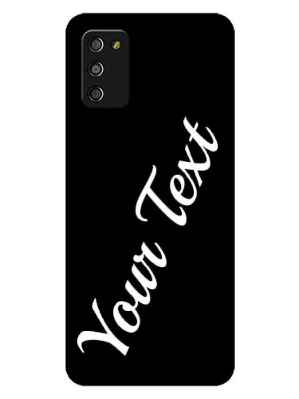 Custom Galaxy A03s Custom Glass Mobile Cover with Your Name