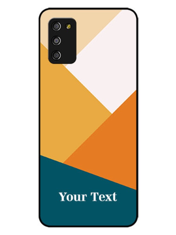 Custom Galaxy A03s Personalized Glass Phone Case - Stacked Multi-colour Design