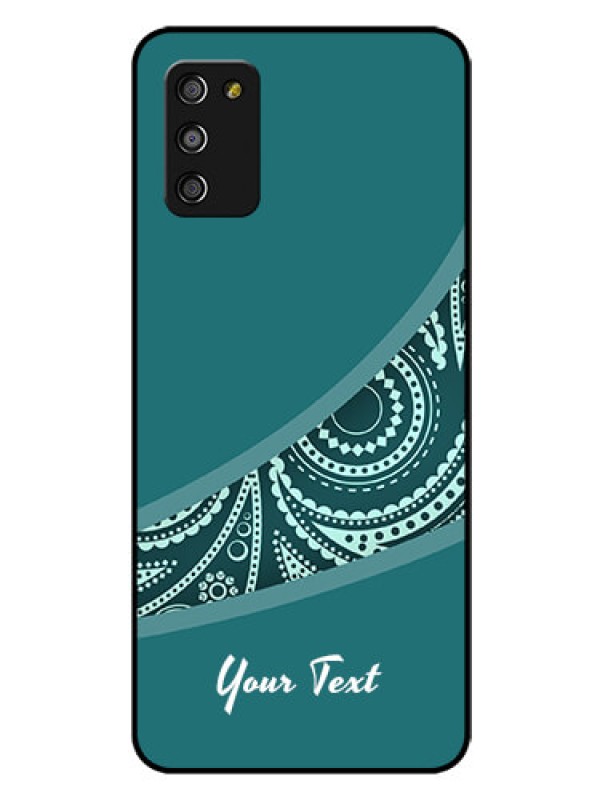 Custom Galaxy A03s Photo Printing on Glass Case - semi visible floral Design