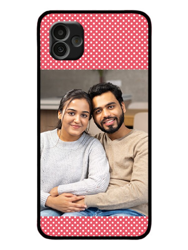 Custom Samsung Galaxy A04 Custom Glass Phone Case - White Dotted Design