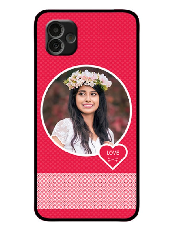 Custom Samsung Galaxy A04 Personalised Glass Phone Case - Pink Pattern Design