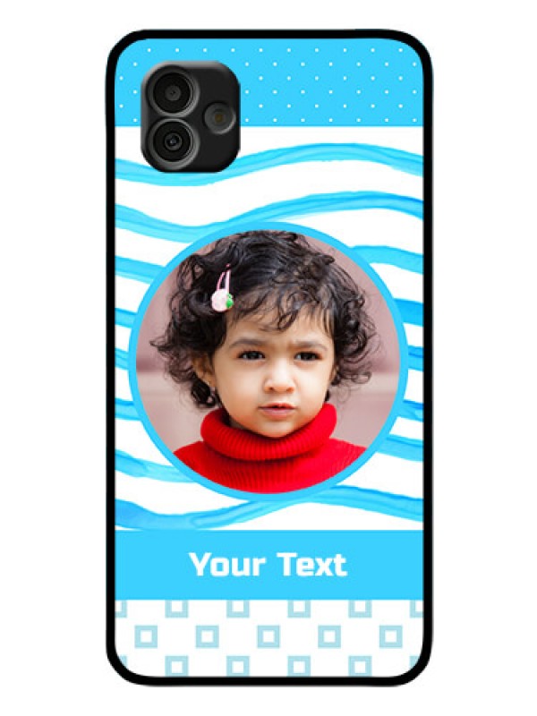 Custom Samsung Galaxy A04 Custom Glass Phone Case - Simple Blue Case Design
