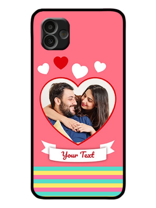 Custom Samsung Galaxy A04 Photo Printing on Glass Case - Love Doodle Design