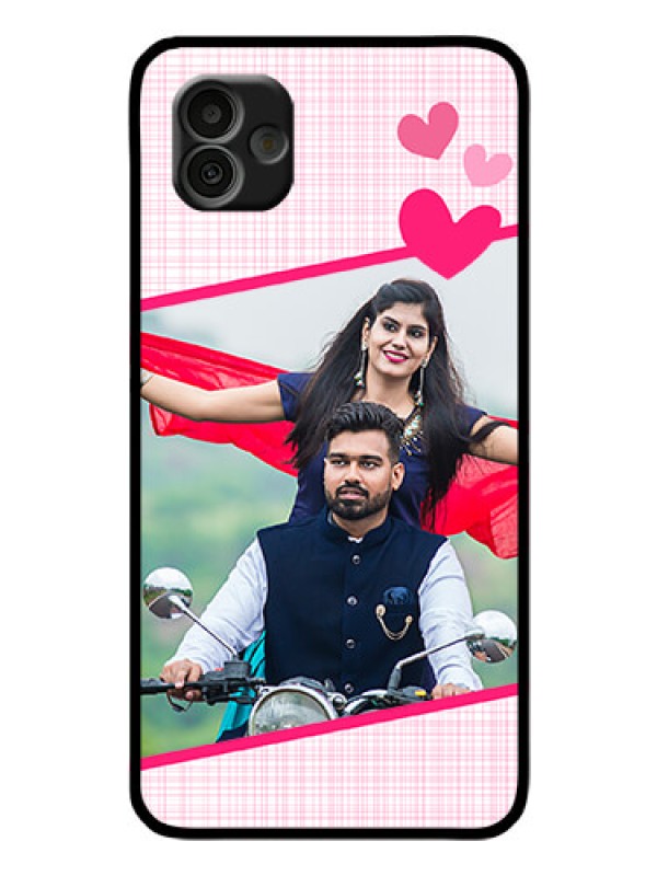 Custom Samsung Galaxy A04 Custom Glass Phone Case - Love Shape Heart Design