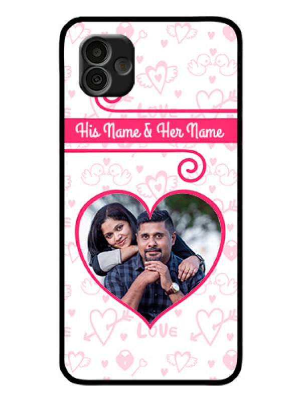 Custom Samsung Galaxy A04 Personalized Glass Phone Case - Heart Shape Love Design