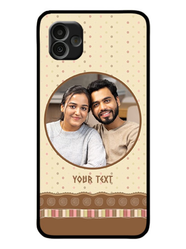 Custom Samsung Galaxy A04 Custom Glass Mobile Case - Brown Dotted Mobile Case Design