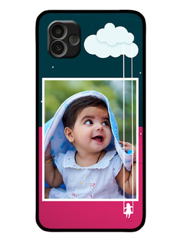 Custom Samsung Galaxy A04 Custom Glass Phone Case - Cute Girl with Cloud Design