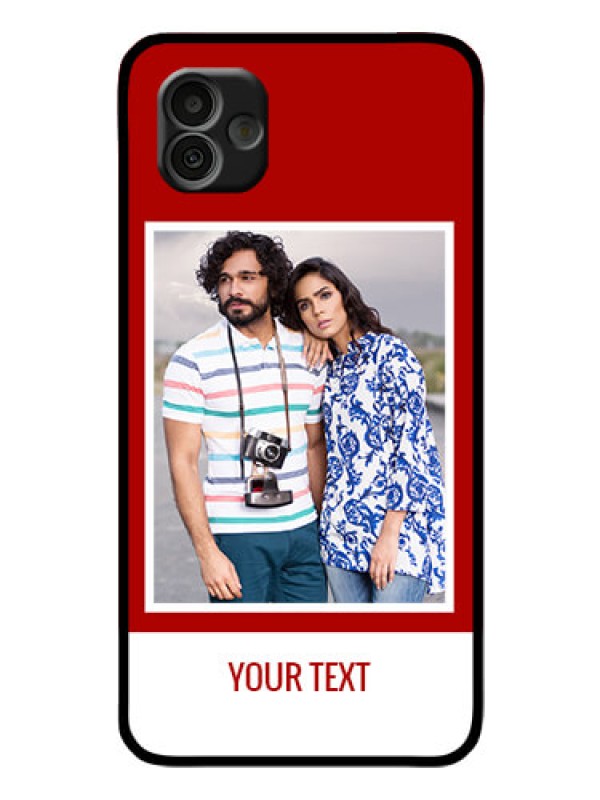 Custom Samsung Galaxy A04 Personalized Glass Phone Case - Simple Red Color Design