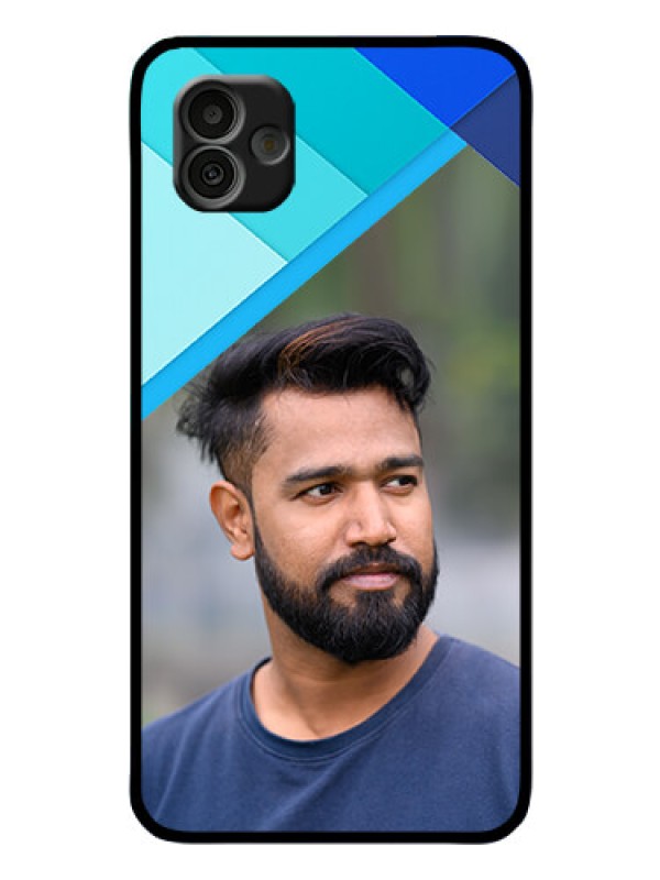 Custom Samsung Galaxy A04 Custom Glass Phone Case - Blue Pattern Design