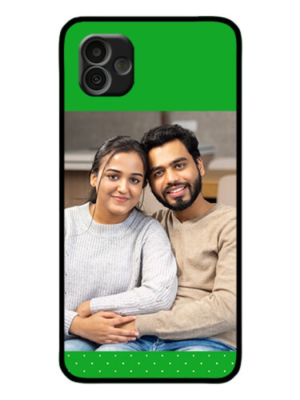 Custom Samsung Galaxy A04 Personalized Glass Phone Case - Green Pattern Design