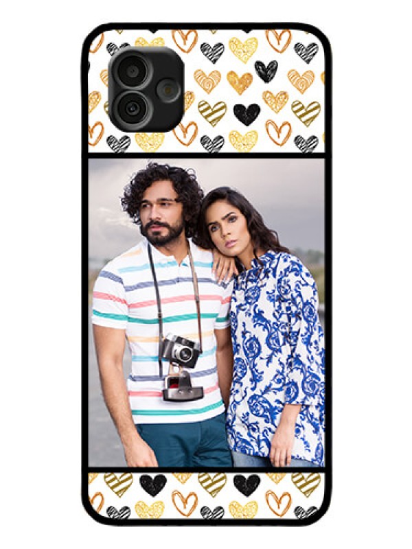 Custom Samsung Galaxy A04 Photo Printing on Glass Case - Love Symbol Design