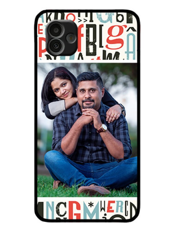 Custom Samsung Galaxy A04 Personalized Glass Phone Case - Alphabet Design