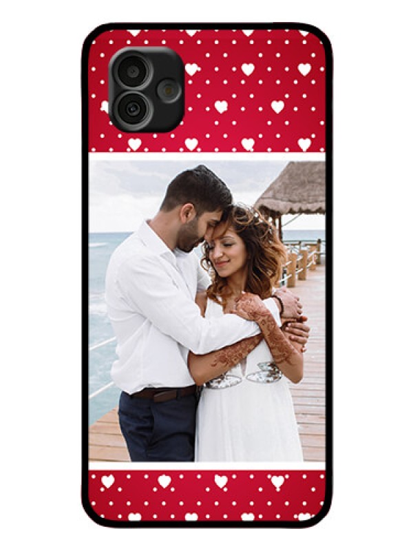 Custom Samsung Galaxy A04 Photo Printing on Glass Case - Hearts Mobile Case Design