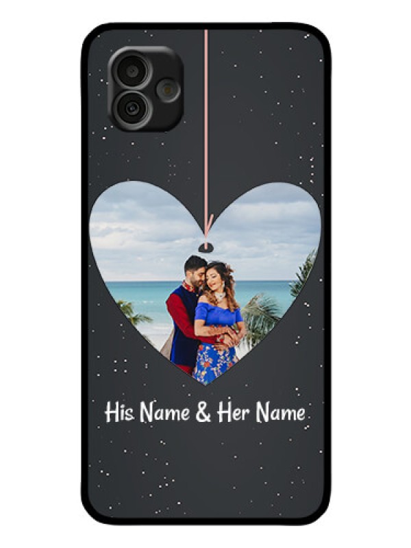 Custom Samsung Galaxy A04 Custom Glass Phone Case - Hanging Heart Design